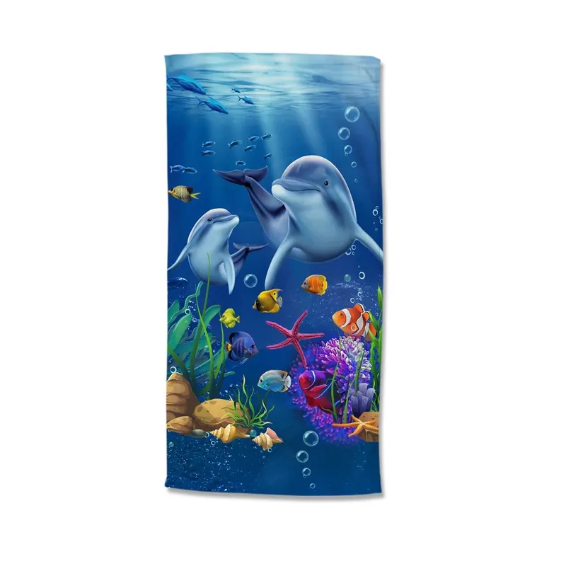Good Morning Strandtuch 75x150 cm Frottee Mare Delfine / Meer blau