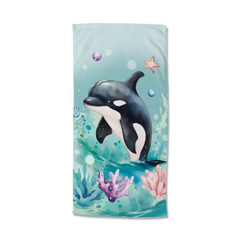 Good Morning Strandtuch 75x150 cm Frottee Splash Meer/Orka grün