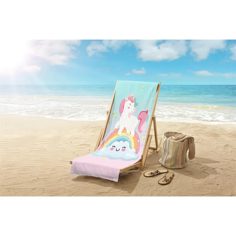 Good Morning Strandtuch 75x150 cm Frottee Sweety Einhorn & Regenbogen bunt
