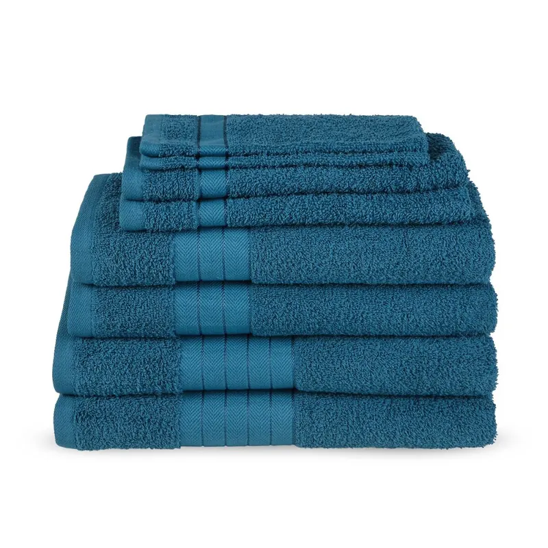 Good Morning Uni handtuch 2 x 16x22 + 2 x 30x55 + 2 x 50x100 + 2 x 70x140 cm Frottee Uni Einfarbig blau