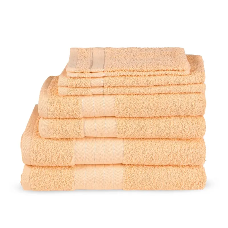 Good Morning Uni handtuch 2 x 16x22 + 2 x 30x55 + 2 x 50x100 + 2 x 70x140 cm Frottee Uni Einfarbig orange