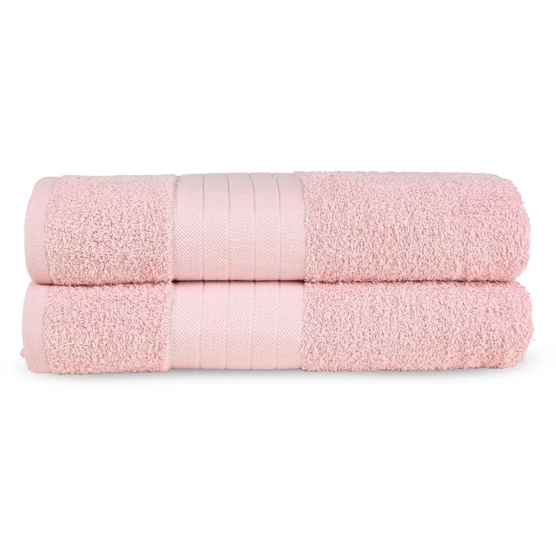 Good Morning Uni handtuch 2 x 70x140 cm Frottee Uni Einfarbig rosa