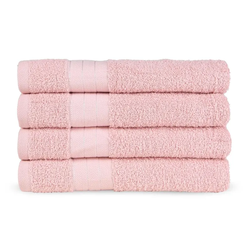Good Morning Uni handtuch 4 x 50x100 cm Frottee Uni Einfarbig rosa