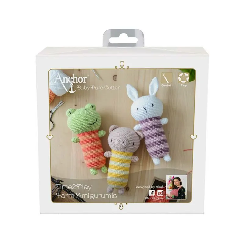 Häkelset ANCHOR Farm Amigurumi, Time2Play
