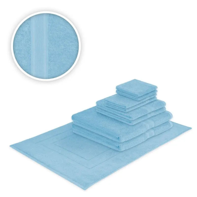 Handtücher Kombi Basis-Set 9-teilig 500 g/m² Hellblau