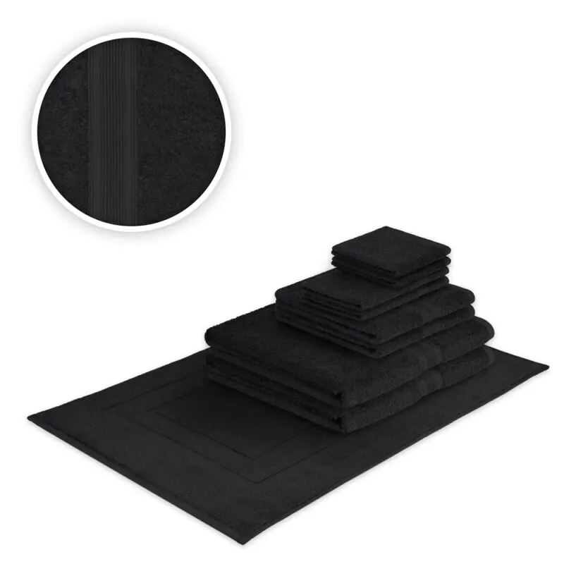 Handtücher Kombi Basis-Set 9-teilig 500 g/m² Schwarz