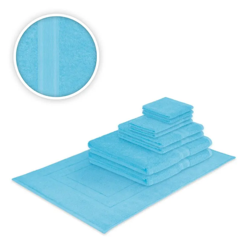 Handtücher Kombi Basis-Set 9-teilig 500 g/m² Türkis