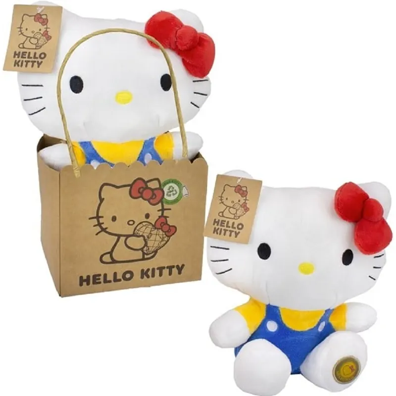 Hello Kitty Plüschfigur 27 cm im gelben Outfit mit Schleife