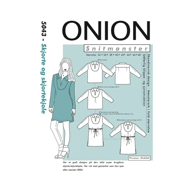 Hemdbluse oder Tunika, Schnittmuster ONION 5043
