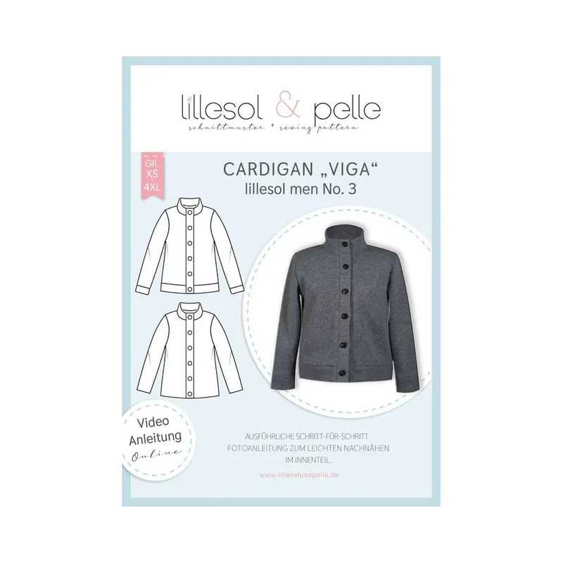 Herren-Schnittmuster Cardigan VIGA, lillesol men No.3