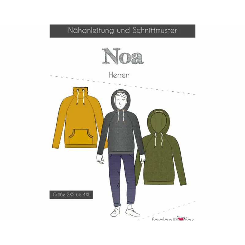 Herren-Schnittmuster Hoodie NOA, fadenkäfer