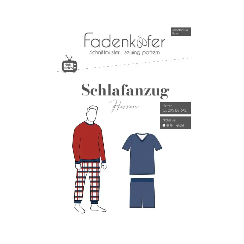 Herren-Schnittmuster Schlafanzug, fadenkäfer