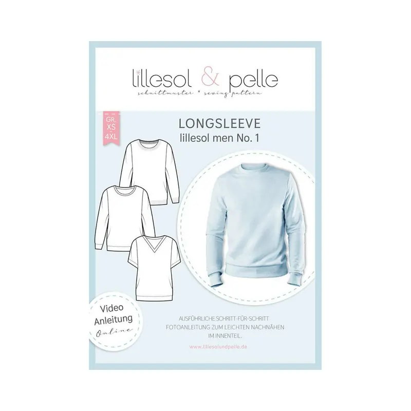 Herren-Schnittmuster Shirt LONGSLEEVE, lillesol men No.1