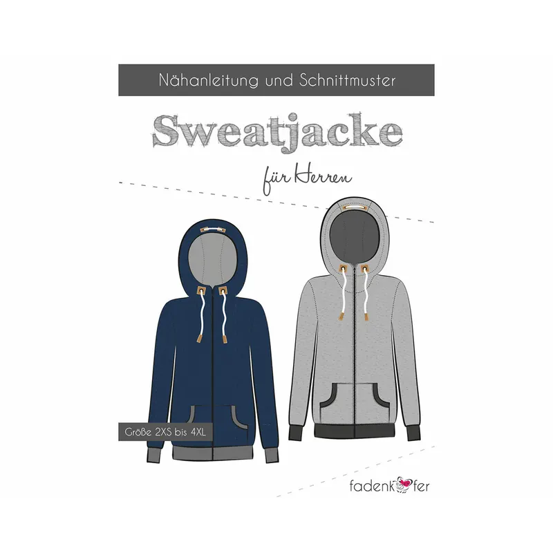 Herren-Schnittmuster Sweatjacke, fadenkäfer
