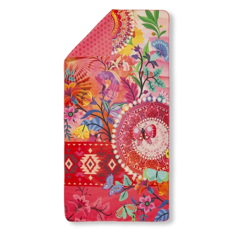 HIP Sporthandtuch 50x100 cm Polyvelvet Giseleh Mandala's und Blumen bunt