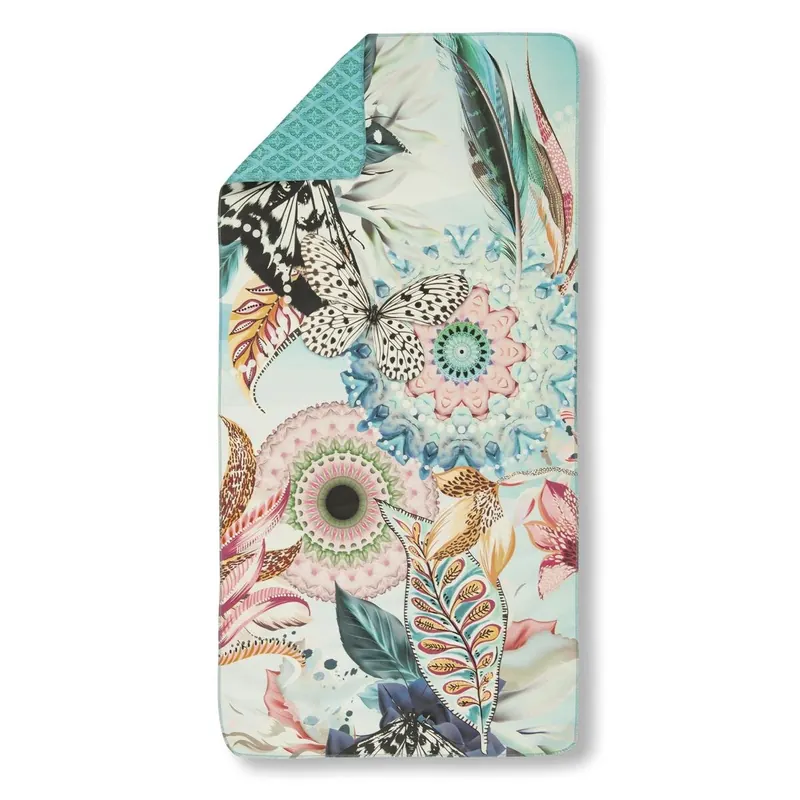 HIP Sporthandtuch 50x100 cm Polyvelvet Maximilian Mandala's und Blumen blau