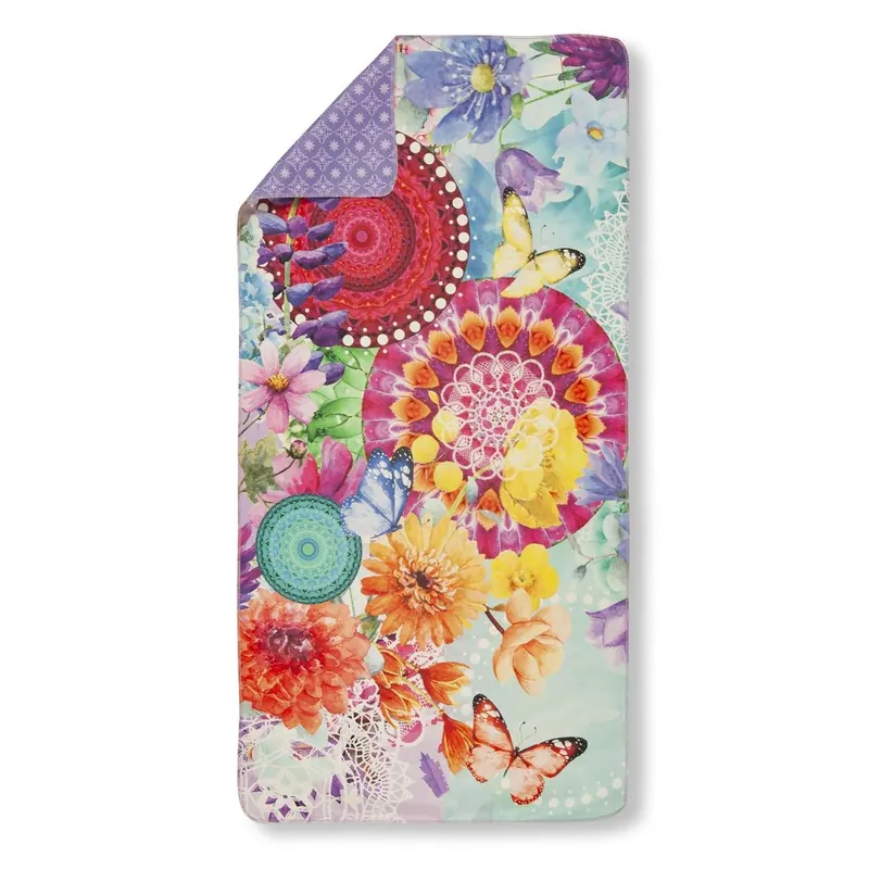 HIP Sporthandtuch 50x100 cm Polyvelvet Vitori Mandala's und Blumen bunt