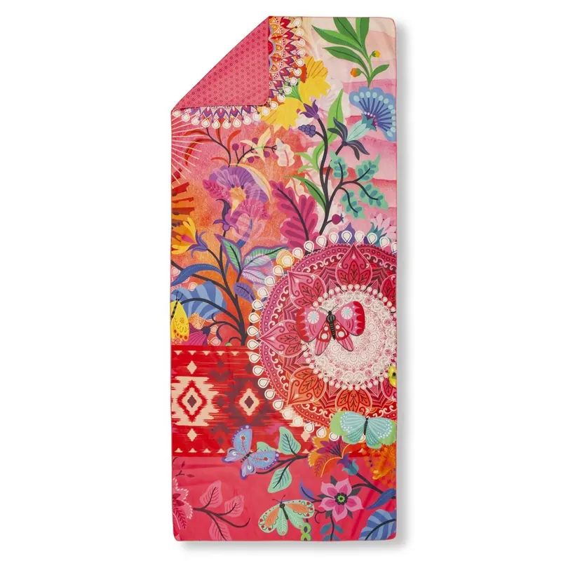 HIP Sporthandtuch 75x180 cm Polyvelvet Giselah Mandala's und Blumen bunt