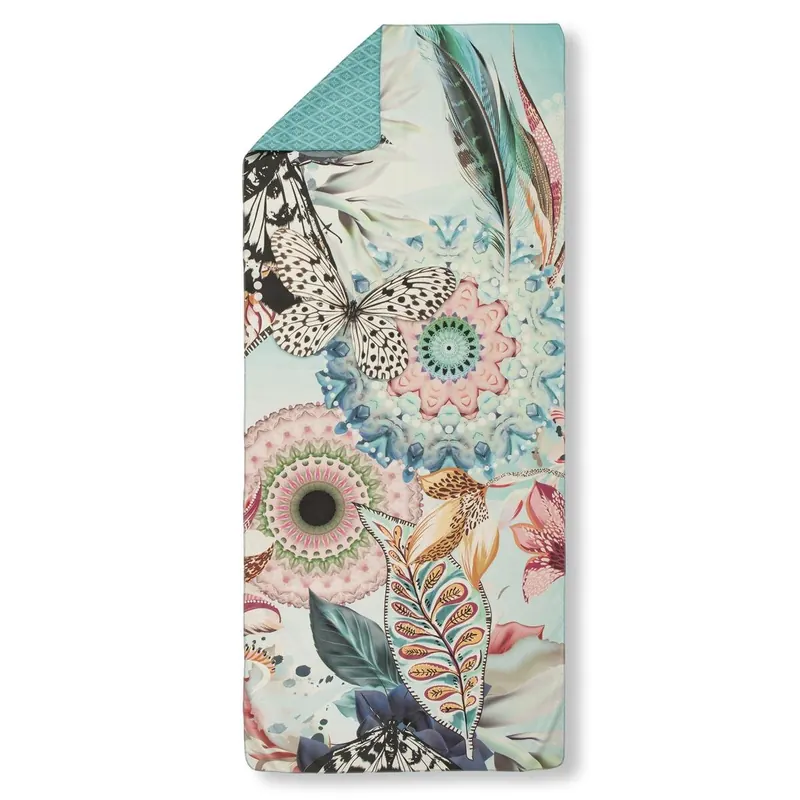 HIP Sporthandtuch 75x180 cm Polyvelvet Maximilian Mandala's und Blumen blau