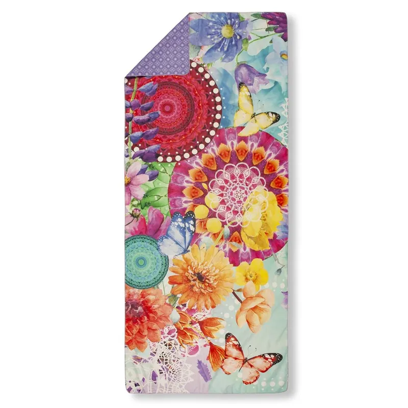 HIP Sporthandtuch 75x180 cm Polyvelvet Vitori Mandala's und Blumen bunt