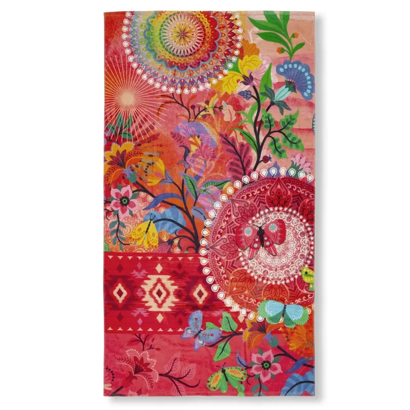 HIP Strandtuch 100x180 cm Frottee Giselah Mandala's und Blumen bunt