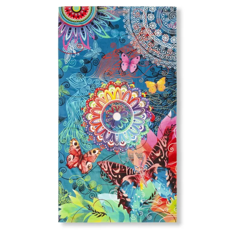 HIP Strandtuch 100x180 cm Frottee Parada Mandala's und Schmetterlinge bunt