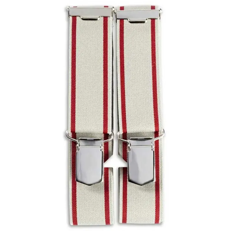 Hosenträger CLASSIC, Streifen, grau-rot, 120 cm x 3 cm, Prym