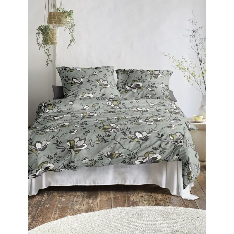 Irisette Edel-Feinbiber Bettwäsche Set Koala 8616 1 Deckenbezug 135x200 cm + 1 Kissenbezug 80x80 cm grün