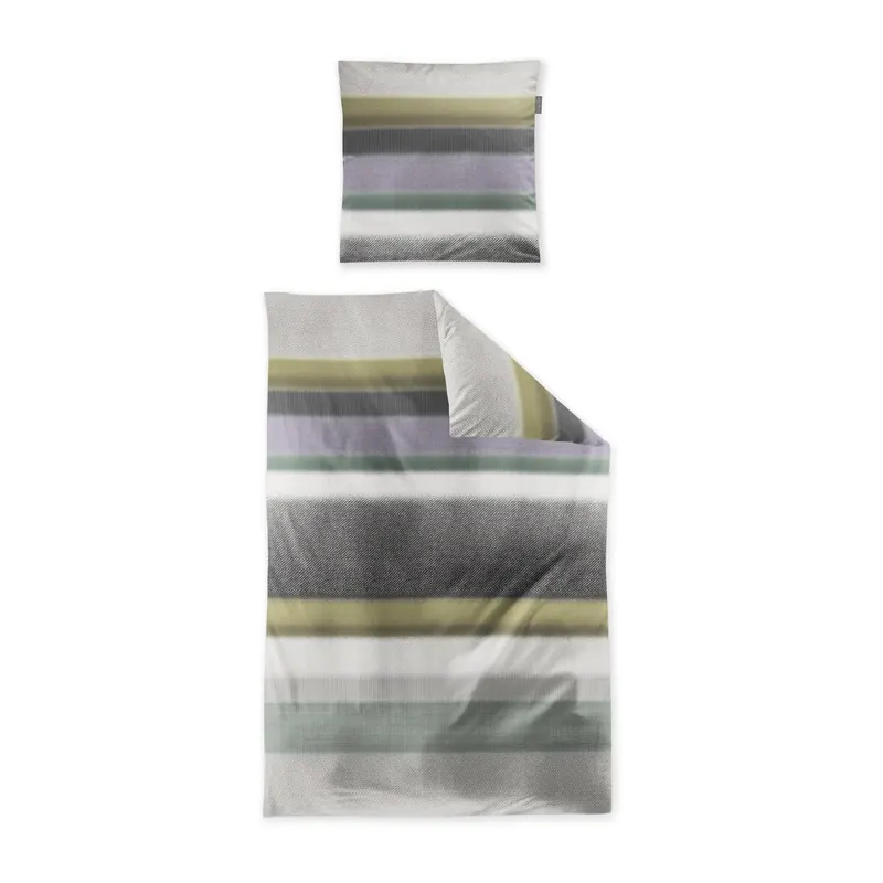 Irisette Edel-Feinbiber Bettwäsche Set Koala 8617 1 Deckenbezug 140x200 cm + 1 Kissenbezug 90x70 cm grün