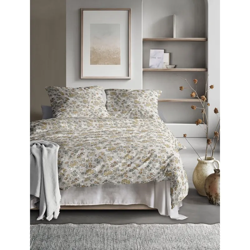 Irisette Edel-Feinbiber Bettwäsche Set Koala 8629 1 Deckenbezug 135x200 cm + 1 Kissenbezug 80x80 cm goldfarben