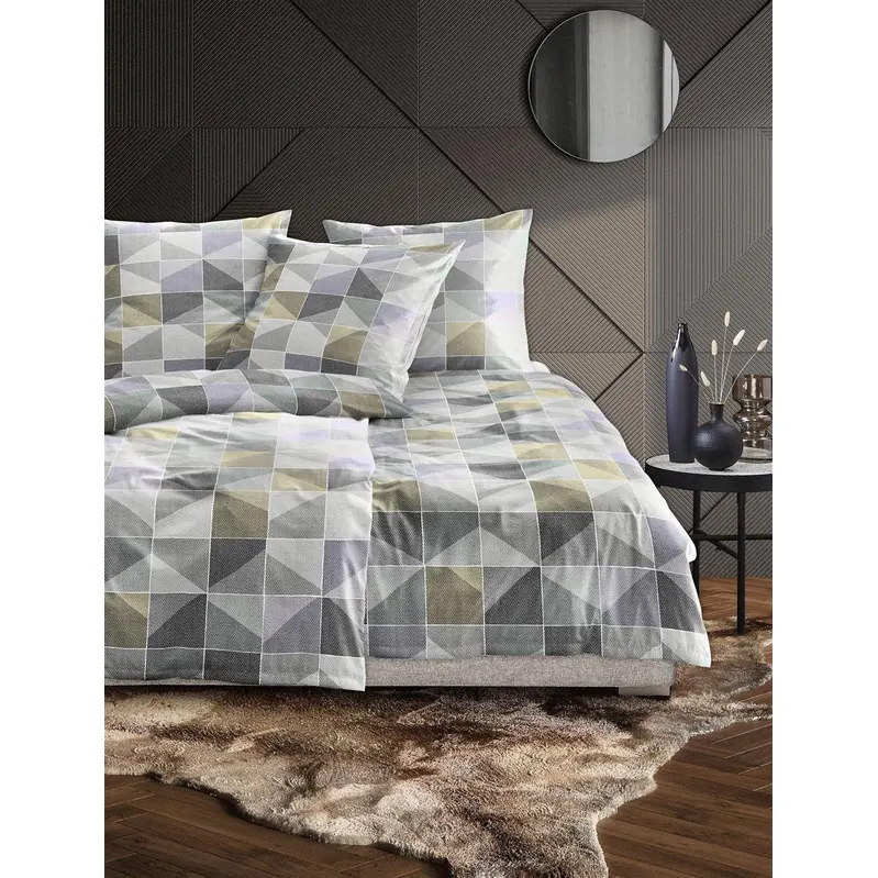 Irisette Edel-Feinbiber Bettwäsche Set Koala 8646 1 Deckenbezug 135x200 cm + 1 Kissenbezug 80x80 cm grün