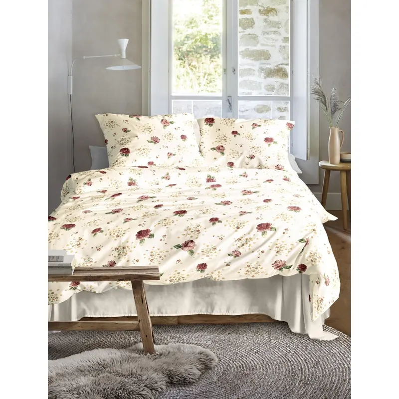 Irisette Edel-Feinbiber Bettwäsche Set Koala-J 8627 1 Deckenbezug 140x200 cm + 1 Kissenbezug 90x70 cm rot