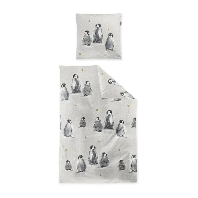 Irisette Feinbiber Bettwäsche Set Panda 8645 1 Deckenbezug 155x220 cm + 1 Kissenbezug 80x80 cm natur