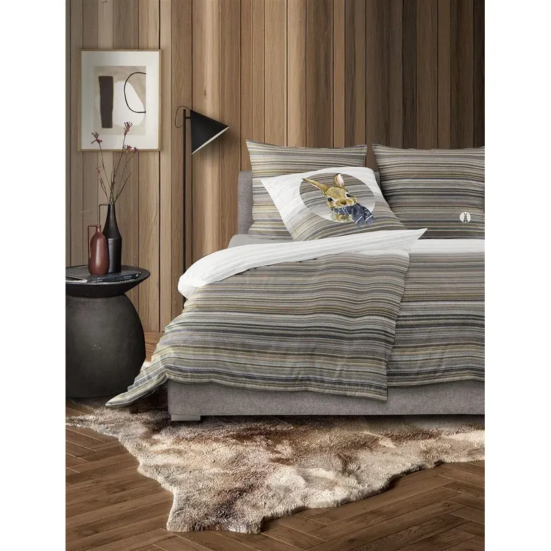 Irisette Flausch-Cotton Bettwäsche Set Zobel 8630 1 Deckenbezug 135x200 cm + 1 Kissenbezug 80x80 cm natur