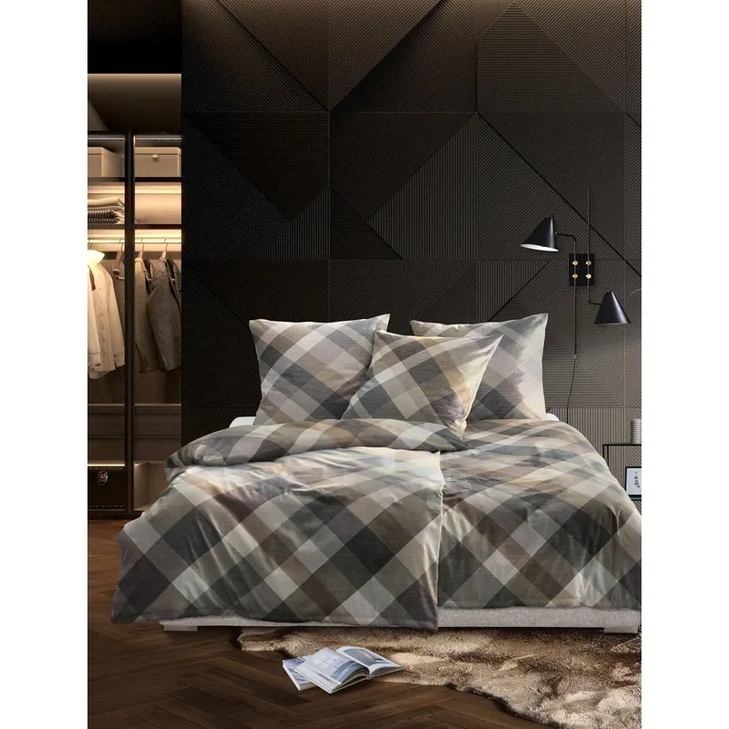 Irisette Flausch-Cotton Bettwäsche Set Zobel 8631 1 Deckenbezug 140x200 cm + 1 Kissenbezug 90x70 cm natur