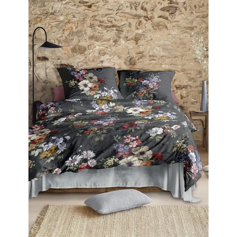 Irisette Flausch-Cotton Bettwäsche Set Zobel 8633 1 Deckenbezug 140x200 cm + 1 Kissenbezug 90x70 cm grau