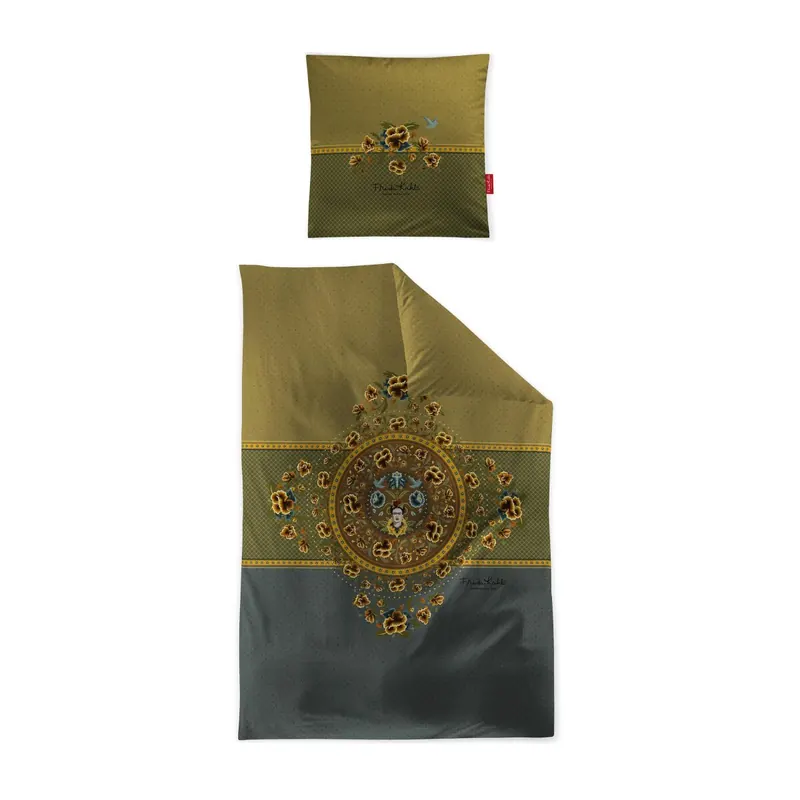 Irisette Mako-Satin Bettwäsche Set Playa 8536 1 Deckenbezug 155x220 cm + 1 Kissenbezug 80x80 cm grün