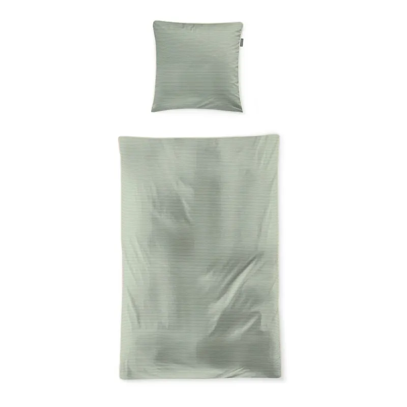 Irisette Mako-Satin Bettwäsche Set Tokio 8607 1 Deckenbezug 135x200 cm + 1 Kissenbezug 80x80 cm grün