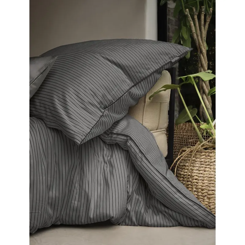 Irisette Mako-Satin Bettwäsche Set Tokio 8607 1 Deckenbezug 140x200 cm + 1 Kissenbezug 90x70 cm grau