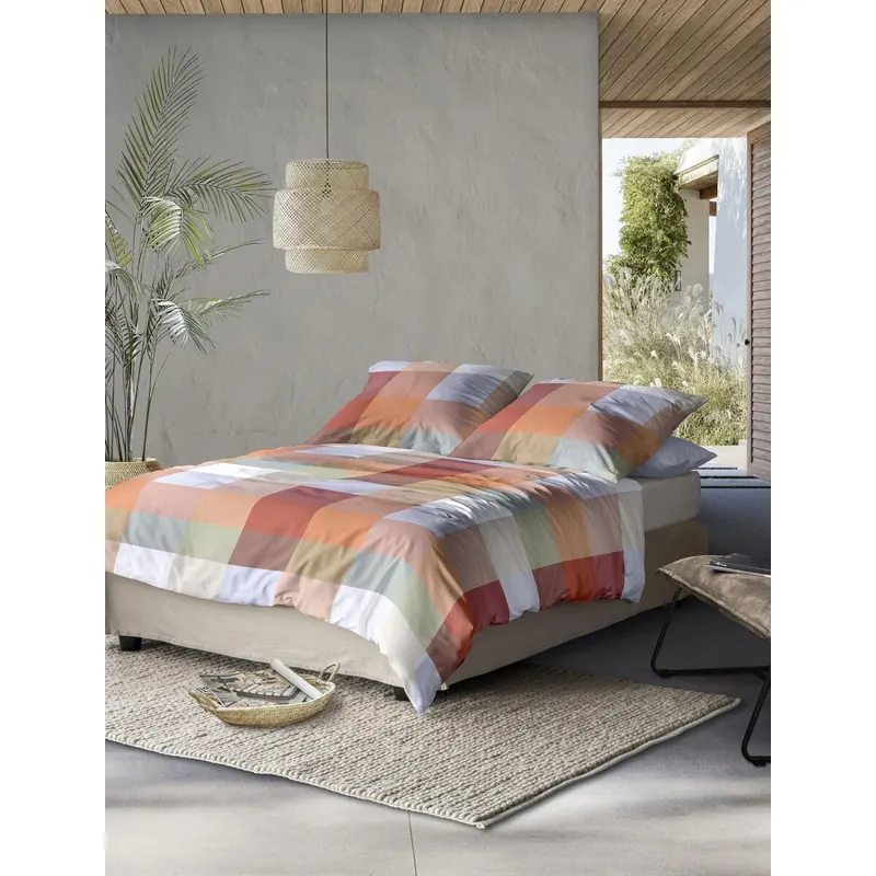 Irisette Mako-Satin Bettwäsche Set Wave 8542 1 Deckenbezug 140x200 cm + 1 Kissenbezug 90x70 cm rot