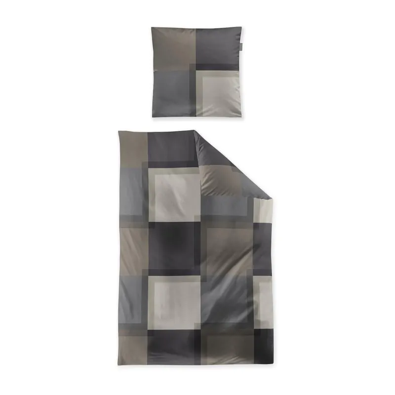 Irisette Mako-Satin Bettwäsche Set Wave 8672 1 Deckenbezug 135x200 cm + 1 Kissenbezug 80x80 cm natur