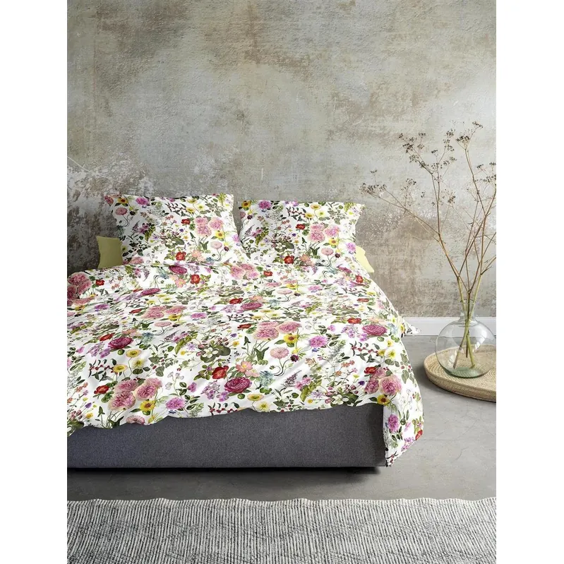 Irisette Mako-Satin Bettwäsche Set Wave 8885 1 Deckenbezug 155x220 cm + 1 Kissenbezug 80x80 cm weiß