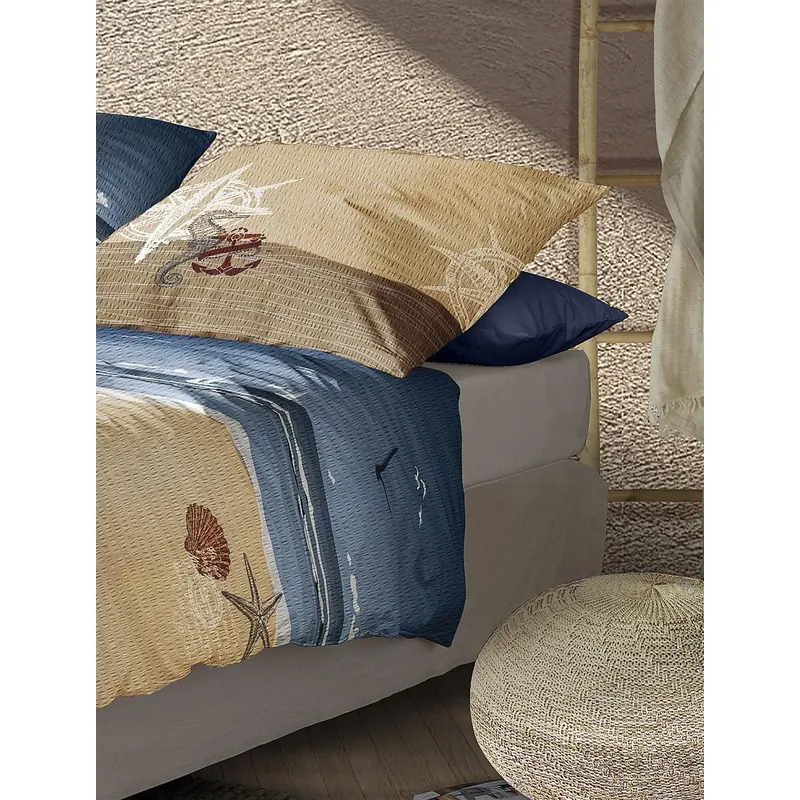 Irisette Seersucker Bettwäsche Set Easy 8163 1 x Bettbezug 135x200 cm + 1 x Kissenbezug 80x80 cm grün