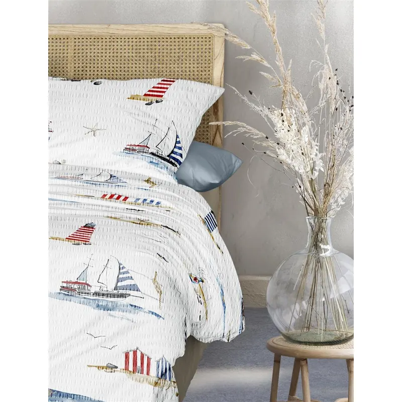 Irisette Seersucker Bettwäsche Set Easy 8329 1 x Bettbezug 155x220 cm + 1 x Kissenbezug 80x80 cm grün