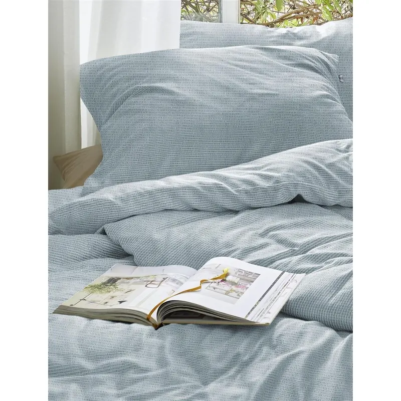 Irisette Seersucker Bettwäsche Set Easy 8514 1 x Bettbezug 155x200 cm + 1 x Kissenbezug 80x80 cm silberfarben