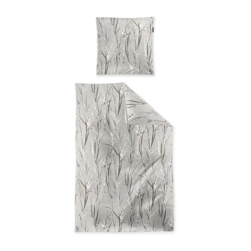 Irisette Seersucker Bettwäsche Set Easy 8648 1 Deckenbezug 155x220 cm + 1 Kissenbezug 80x80 cm natur