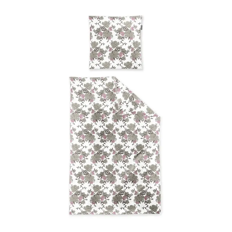 Irisette Seersucker Bettwäsche Set Easy-HK 8618 1 Deckenbezug 155x220 cm + 1 Kissenbezug 80x80 cm grau
