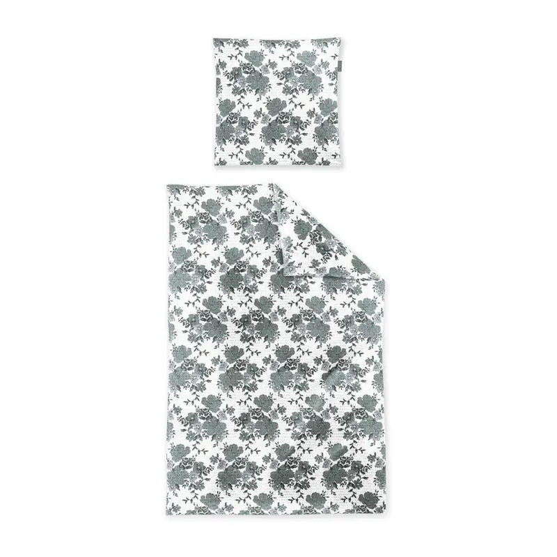 Irisette Seersucker Bettwäsche Set Easy-HK 8618 1 Deckenbezug 155x220 cm + 1 Kissenbezug 80x80 cm grün