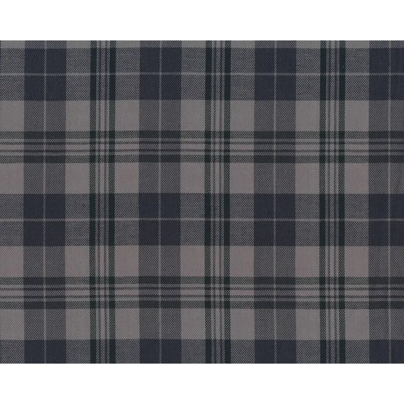 Italienischer Baumwollstoff ALBIZZATE, Karomuster, steingrau
