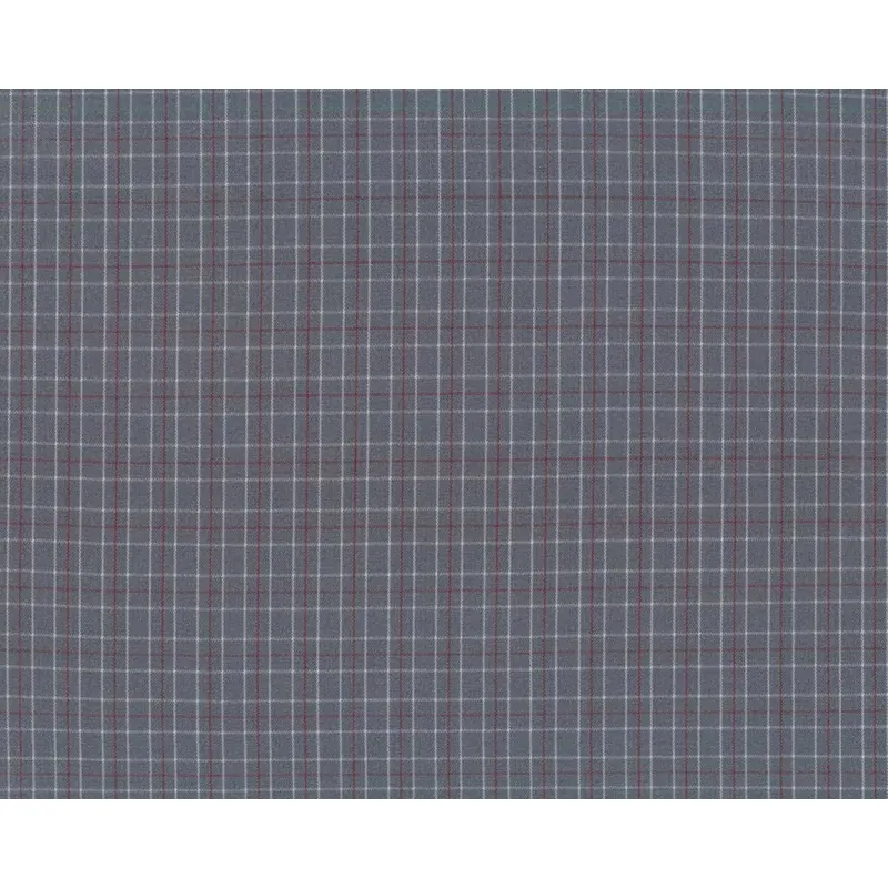 Italienischer Baumwollwebstoff SARTORIA, Karomuster, grau